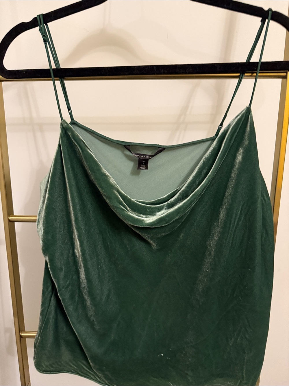 Banana Republic Velvet Cowl Neck Camisole - Emerald Green
